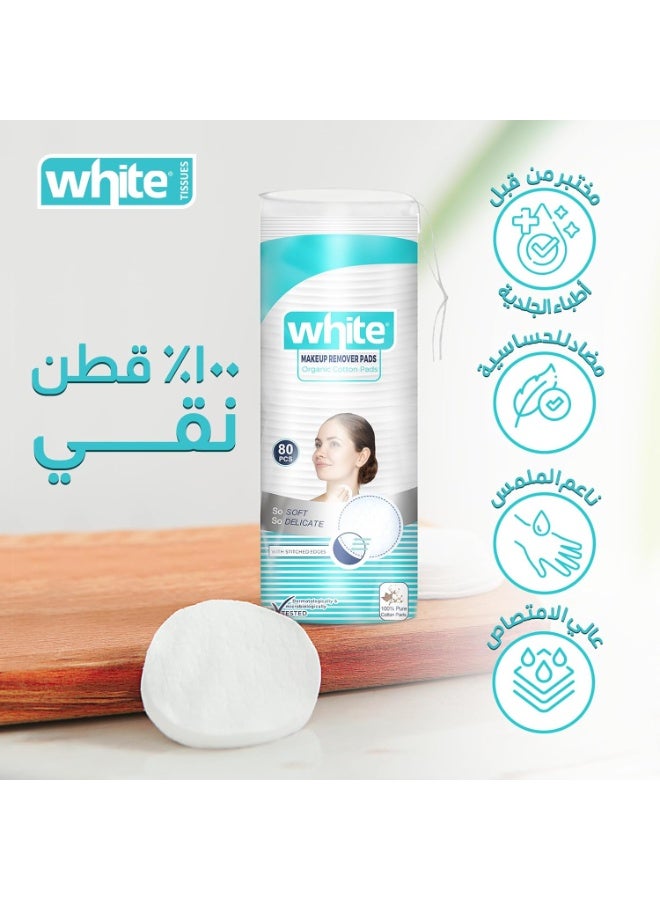 White Makeup Remover Cotton Pads 80 Pieces - Image 2